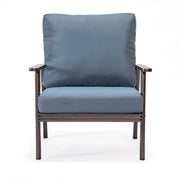 Walbrooke Modern 3-Piece Outdoor Patio Set with Brown Aluminum Frame and Removable Cushions Loveseat and Set of 2 Armchairs - Elax Furniture