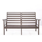 Walbrooke Modern 3-Piece Outdoor Patio Set with Brown Aluminum Frame and Removable Cushions Loveseat and Set of 2 Armchairs - Elax Furniture