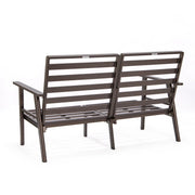 Walbrooke Modern 3-Piece Outdoor Patio Set with Brown Aluminum Frame and Removable Cushions Loveseat and Set of 2 Armchairs - Elax Furniture