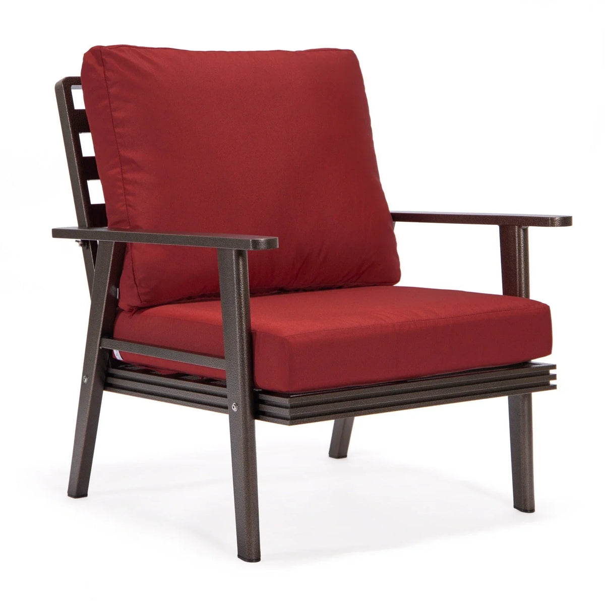 Walbrooke Modern 3-Piece Outdoor Patio Set with Brown Aluminum Frame and Removable Cushions Loveseat and Set of 2 Armchairs - Elax Furniture