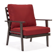 Walbrooke Modern 3-Piece Outdoor Patio Set with Brown Aluminum Frame and Removable Cushions Loveseat and Set of 2 Armchairs - Elax Furniture