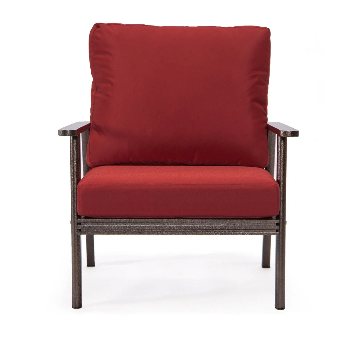 Walbrooke Modern 3-Piece Outdoor Patio Set with Brown Aluminum Frame and Removable Cushions Loveseat and Set of 2 Armchairs - Elax Furniture