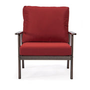 Walbrooke Modern 3-Piece Outdoor Patio Set with Brown Aluminum Frame and Removable Cushions Loveseat and Set of 2 Armchairs - Elax Furniture