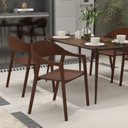 Rivo Dining Chairs in Sturdy Oak Wood with Open Back Design and Armrests - Elax Furniture