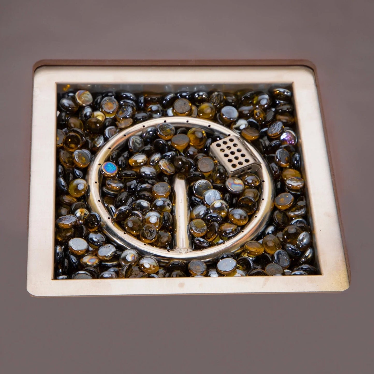 Walbrooke Outdoor Patio Square Fire Pit and Tank Holder with Slats Design - Elax Furniture