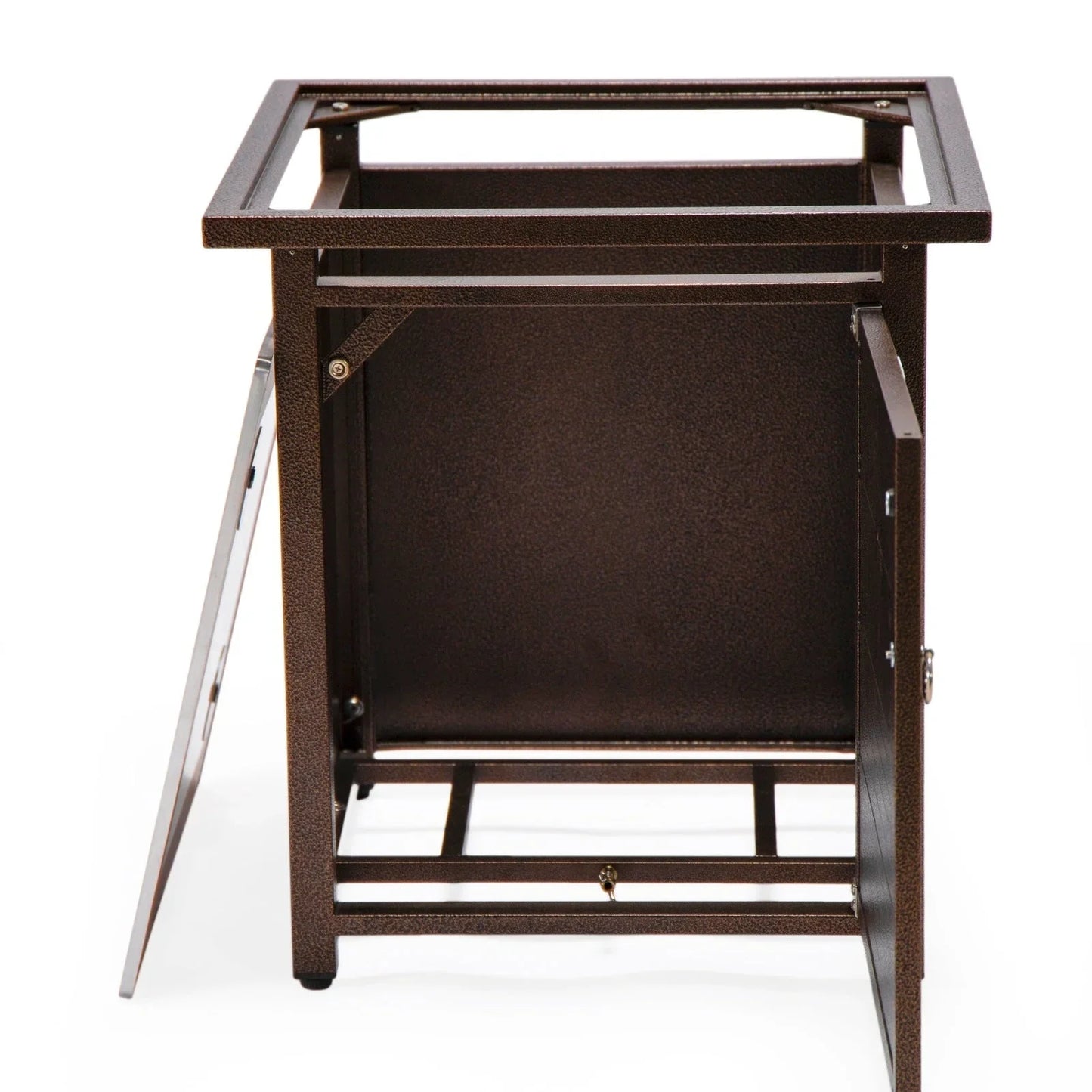 Walbrooke Outdoor Patio Square Fire Pit and Tank Holder with Slats Design - Elax Furniture