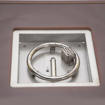 Walbrooke Modern Outdoor Square Fire Pit Table with Powder-Coated Aliuminum Frame and Slats Design - Elax Furniture