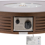 Walbrooke Modern Outdoor Round Fire Pit Table with Powder-Coated Aliuminum Frame and Slats Design - Elax Furniture
