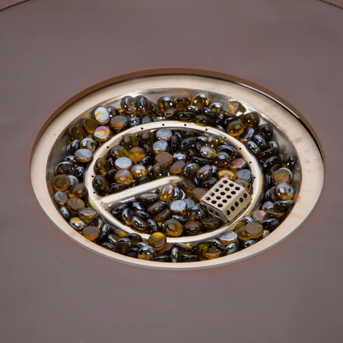 Walbrooke Modern Outdoor Round Fire Pit Table with Powder-Coated Aliuminum Frame and Slats Design - Elax Furniture