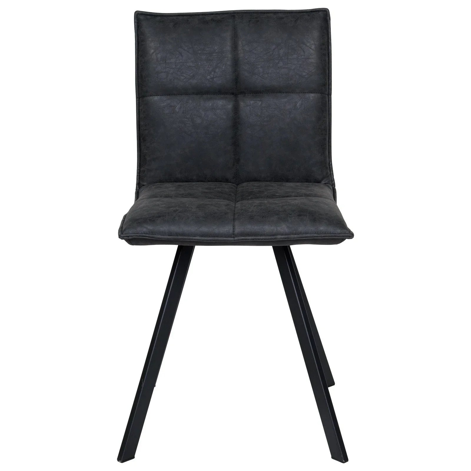 Wesley Leather Dining Chair With Iron Legs - Elax Furniture