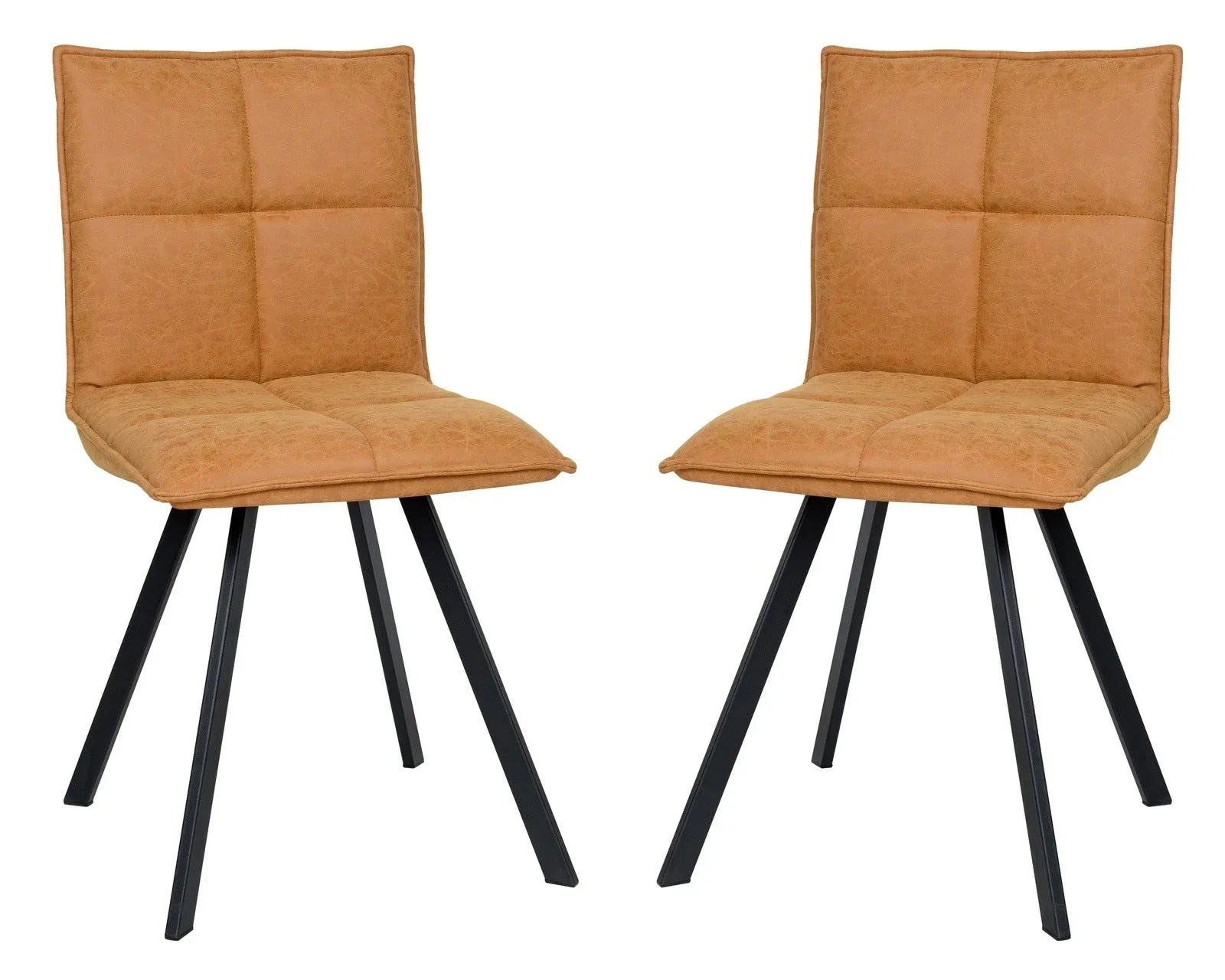 Wesley Modern Leather Dining Chair With Metal Legs Set of 2 - Elax Furniture