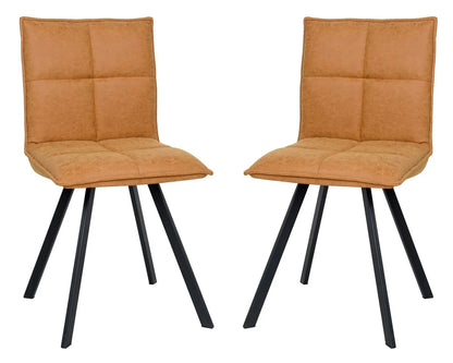 Wesley Modern Leather Dining Chair With Metal Legs Set of 2 - Elax Furniture