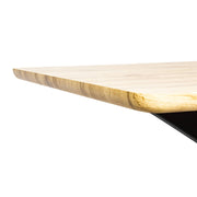 Ravenna 5-Piece Dining Set 63" Rectangular Dining Table with Natural Wood MDF Top and 4 Leather Side Chairs - Elax Furniture