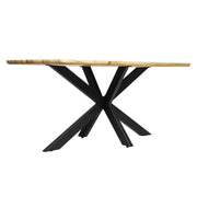 Ravenna 5-Piece Dining Set 63" Rectangular Dining Table with Natural Wood MDF Top and 4 Leather Side Chairs - Elax Furniture