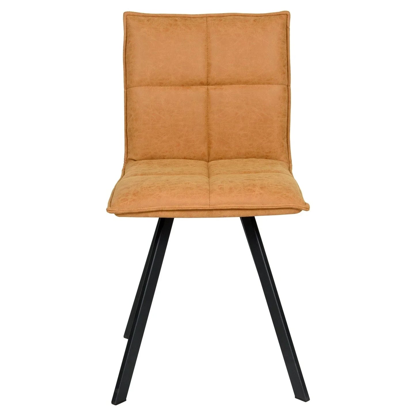 Wesley Leather Dining Chair With Iron Legs - Elax Furniture