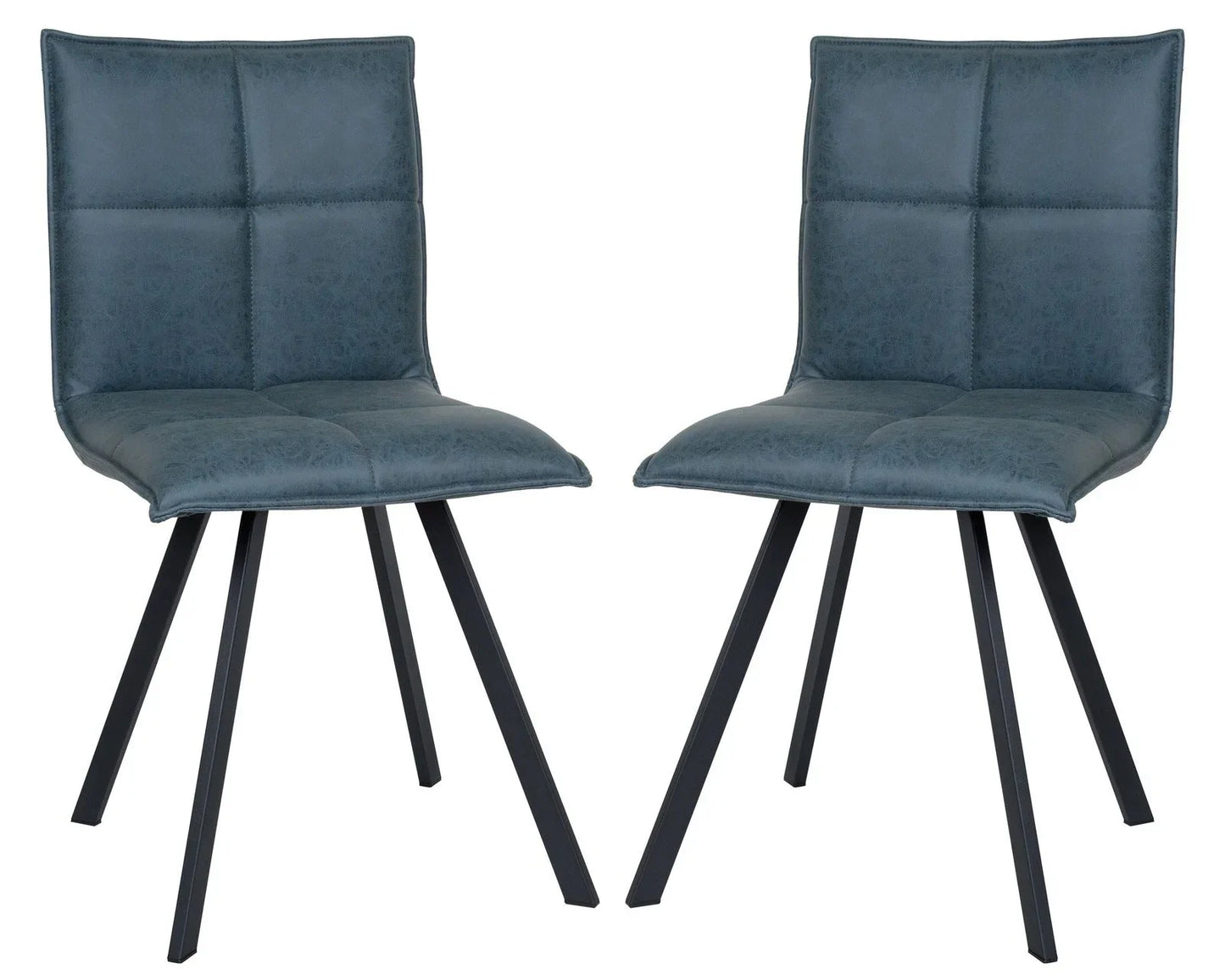 Wesley Modern Leather Dining Chair With Metal Legs Set of 2 - Elax Furniture