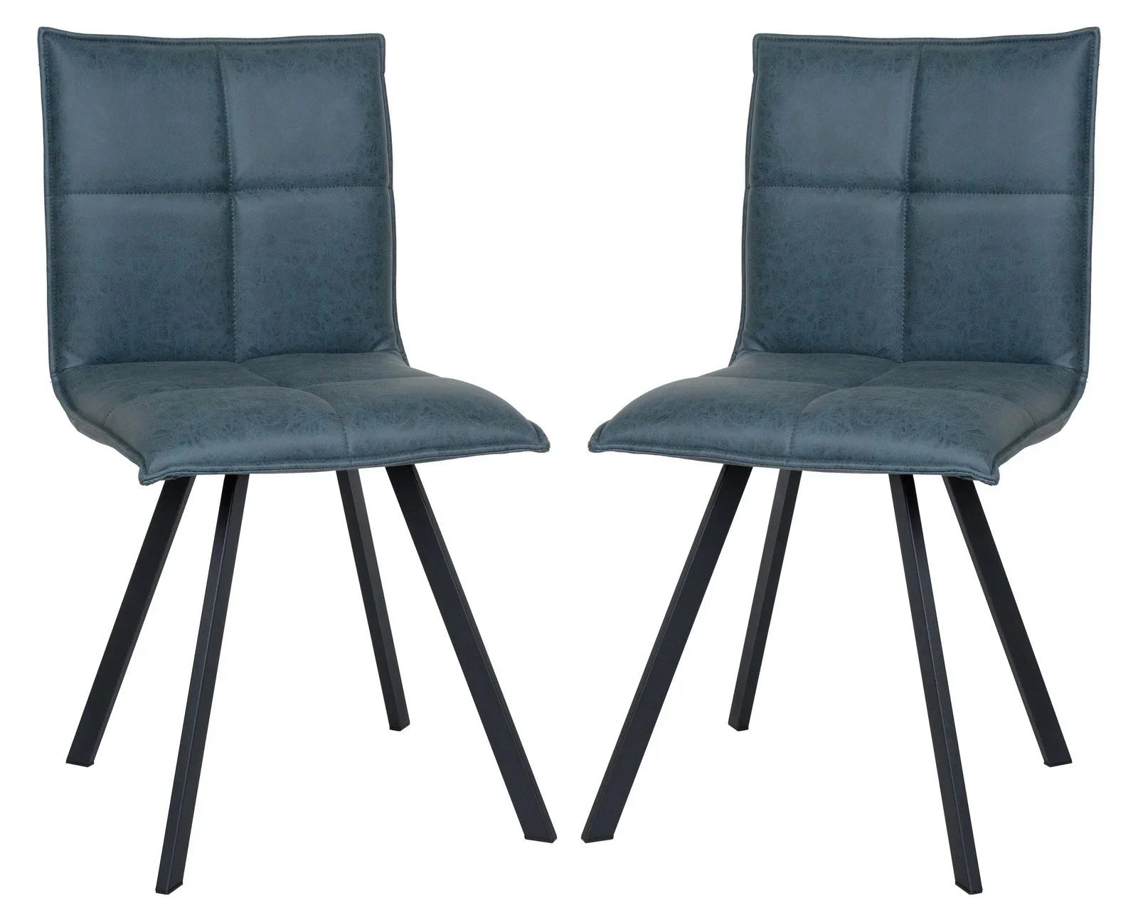 Wesley Modern Leather Dining Chair With Metal Legs Set of 2 - Elax Furniture