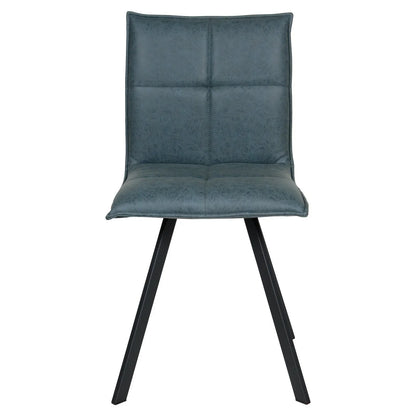 Wesley Modern Leather Dining Chair With Metal Legs Set of 2 - Elax Furniture
