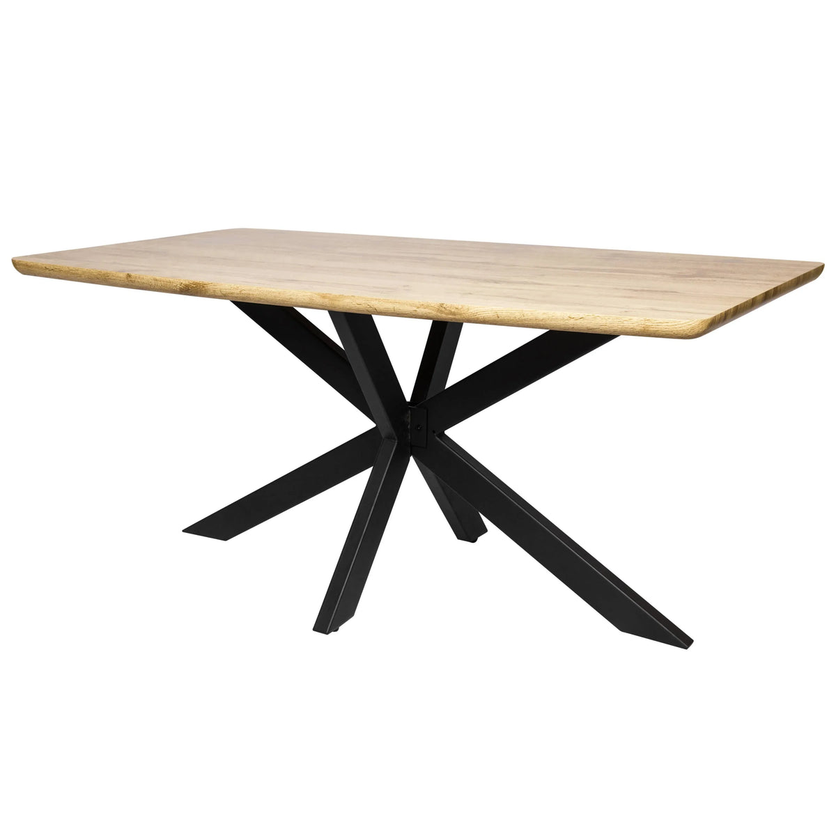 Ravenna 5-Piece Dining Set 63" Rectangular Dining Table with Natural Wood MDF Top and 4 Leather Side Chairs - Elax Furniture