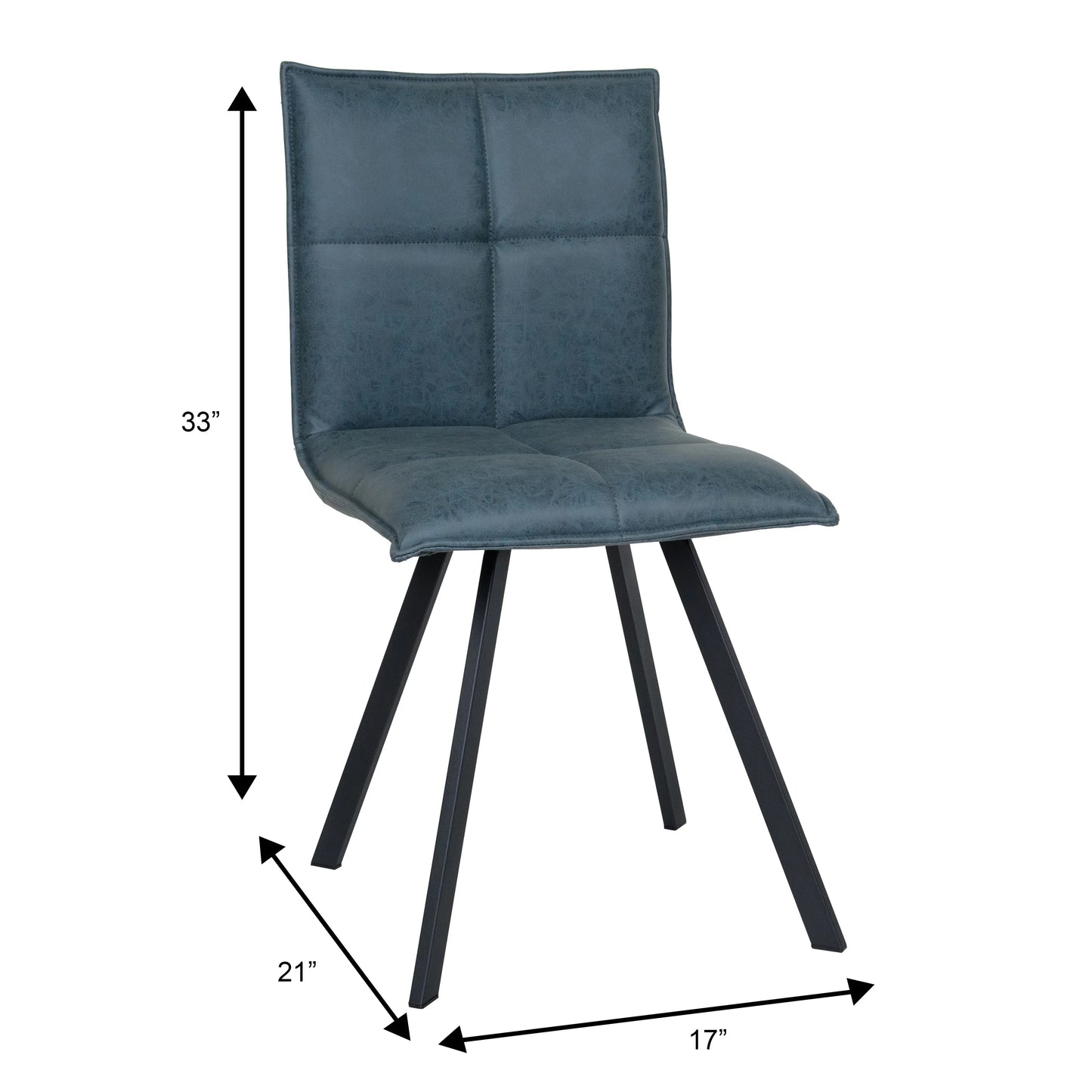 Verve 5-Piece Dining Set with 36" Round Dining Table in Black MDF Top and 4 Leather Dining Chairs - Elax Furniture