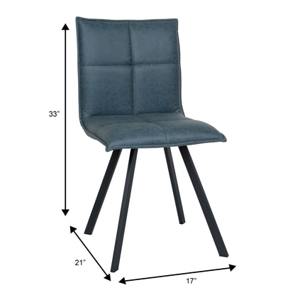 Verve 5-Piece Dining Set with 36" Round Dining Table in Black MDF Top and 4 Leather Dining Chairs - Elax Furniture