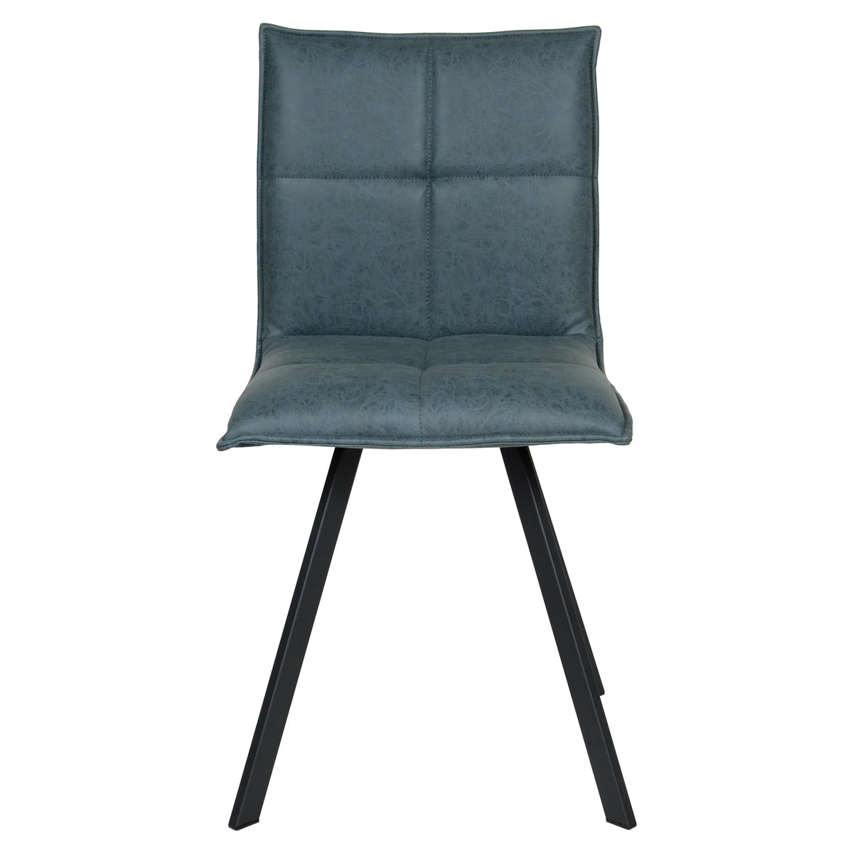 Verve 5-Piece Dining Set with 36" Round Dining Table in Black MDF Top and 4 Leather Dining Chairs - Elax Furniture