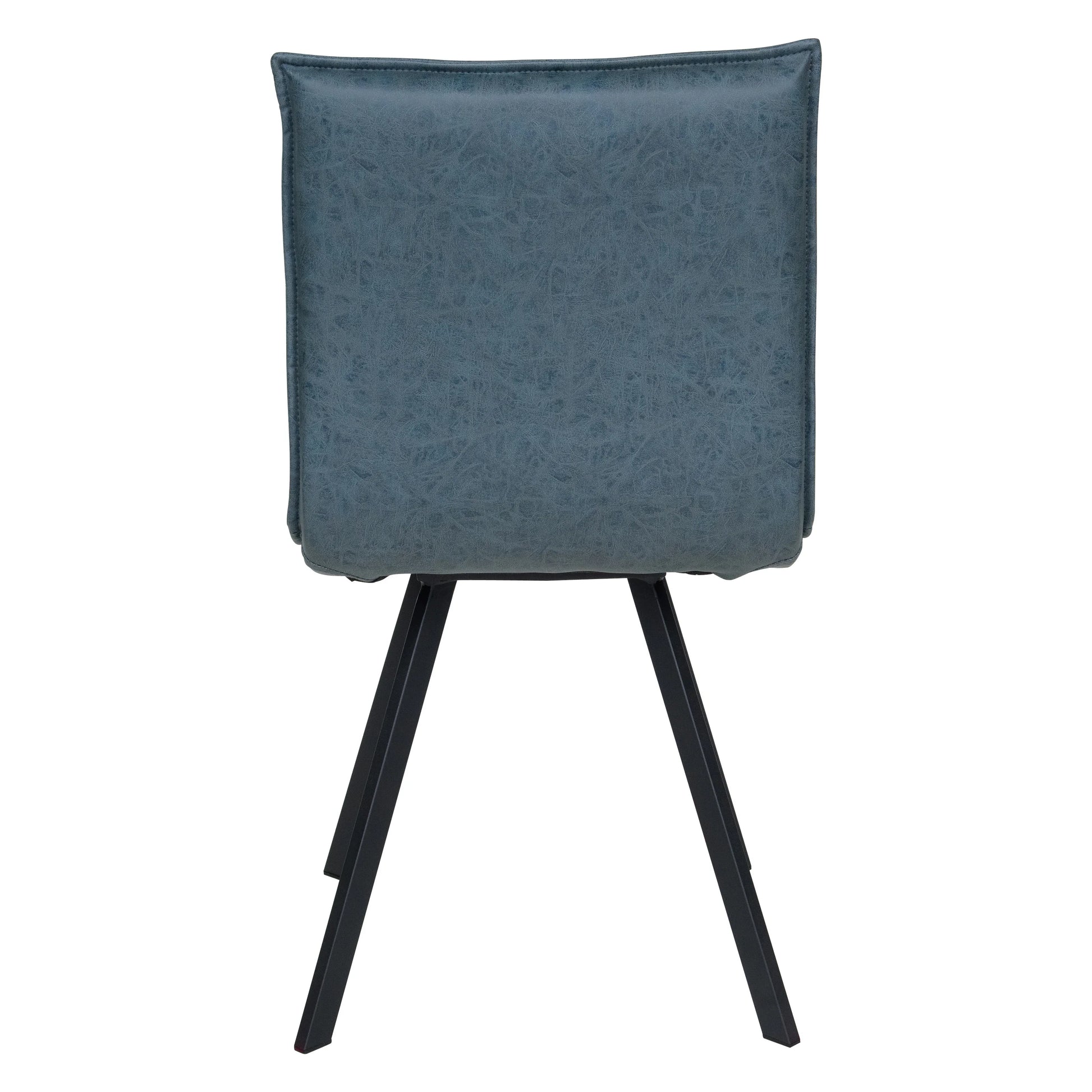 Verve 5-Piece Dining Set with 36" Round Dining Table in Black MDF Top and 4 Leather Dining Chairs - Elax Furniture