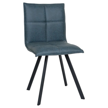 Wesley Leather Dining Chair With Iron Legs - Elax Furniture