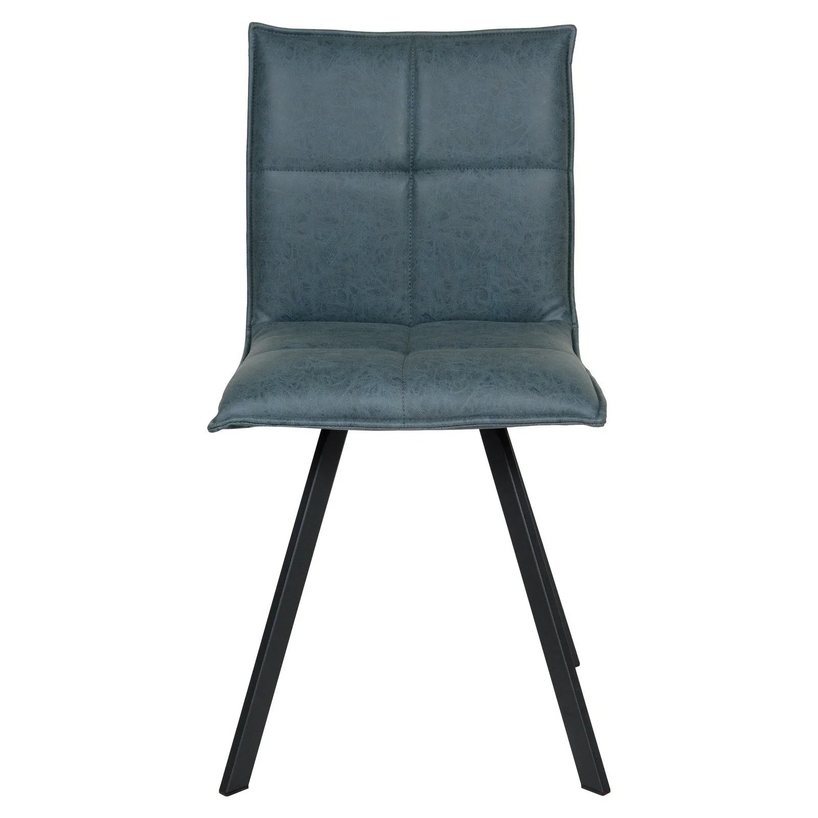 Wesley Leather Dining Chair With Iron Legs - Elax Furniture