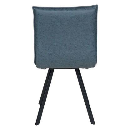 Wesley Leather Dining Chair With Iron Legs - Elax Furniture