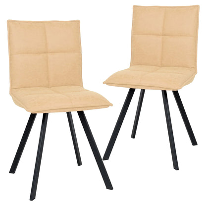 Wesley Modern Leather Dining Chair With Metal Legs Set of 2 - Elax Furniture