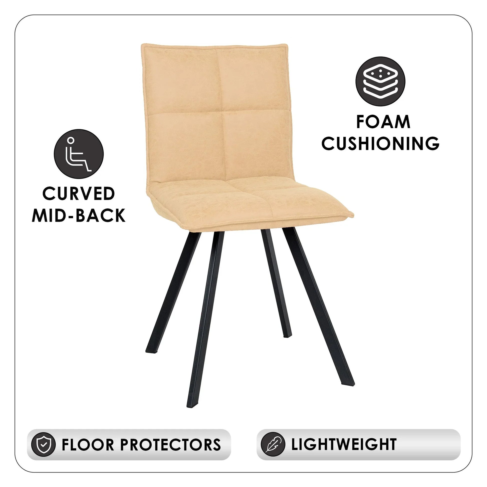 Wesley Leather Dining Chair With Iron Legs - Elax Furniture