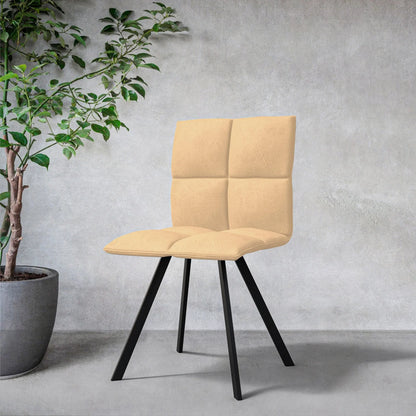 Wesley Leather Dining Chair With Iron Legs - Elax Furniture