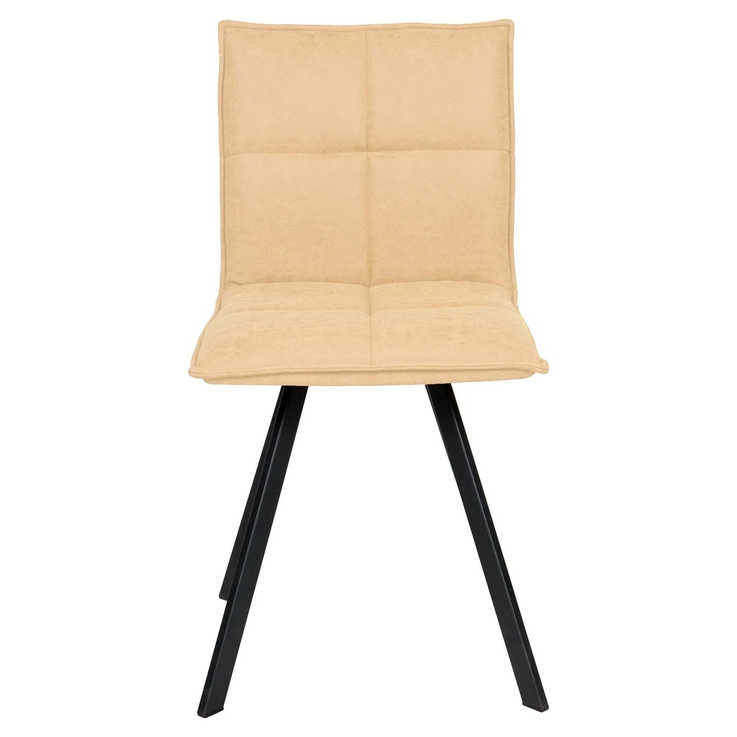Wesley Leather Dining Chair With Iron Legs - Elax Furniture