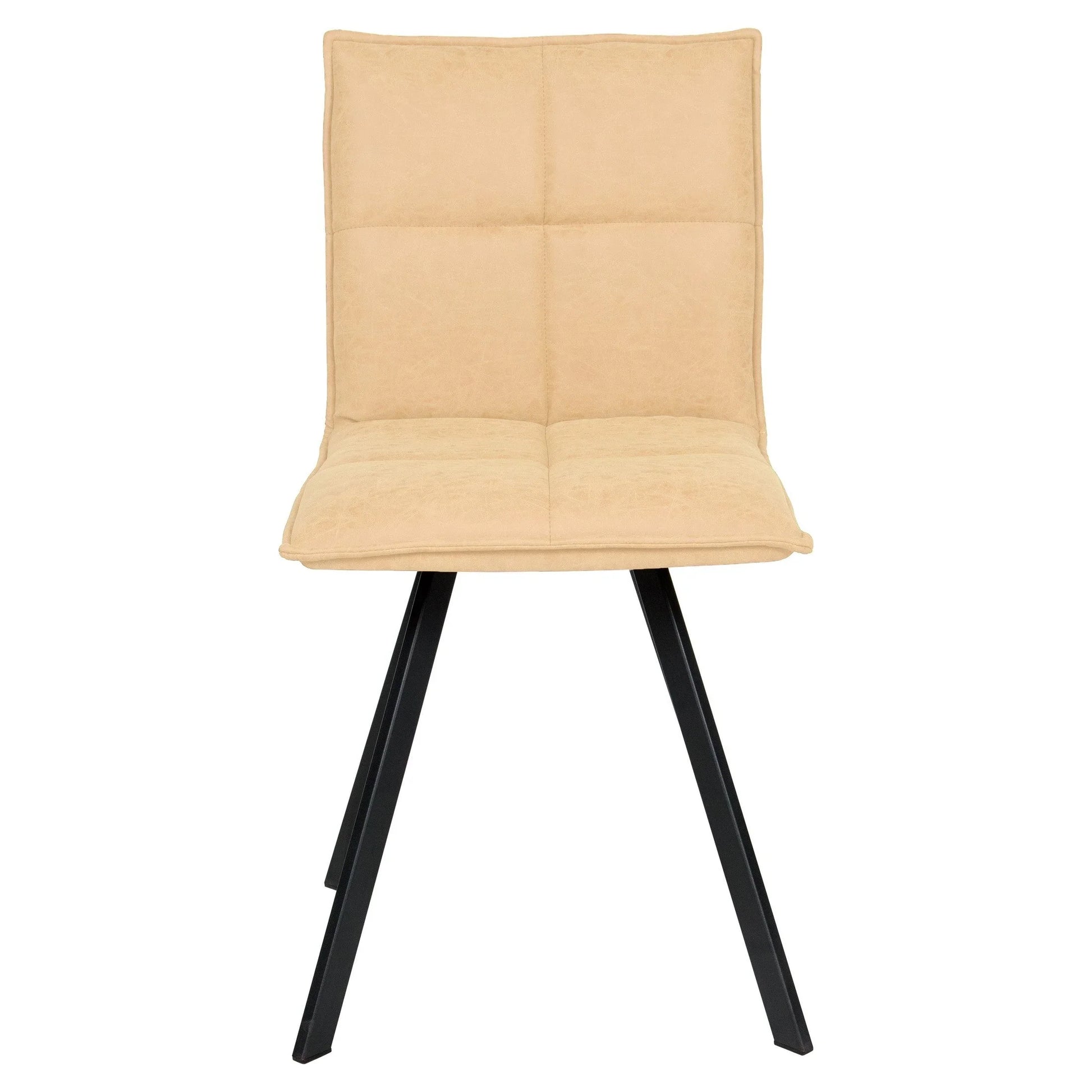 Wesley Leather Dining Chair With Iron Legs - Elax Furniture