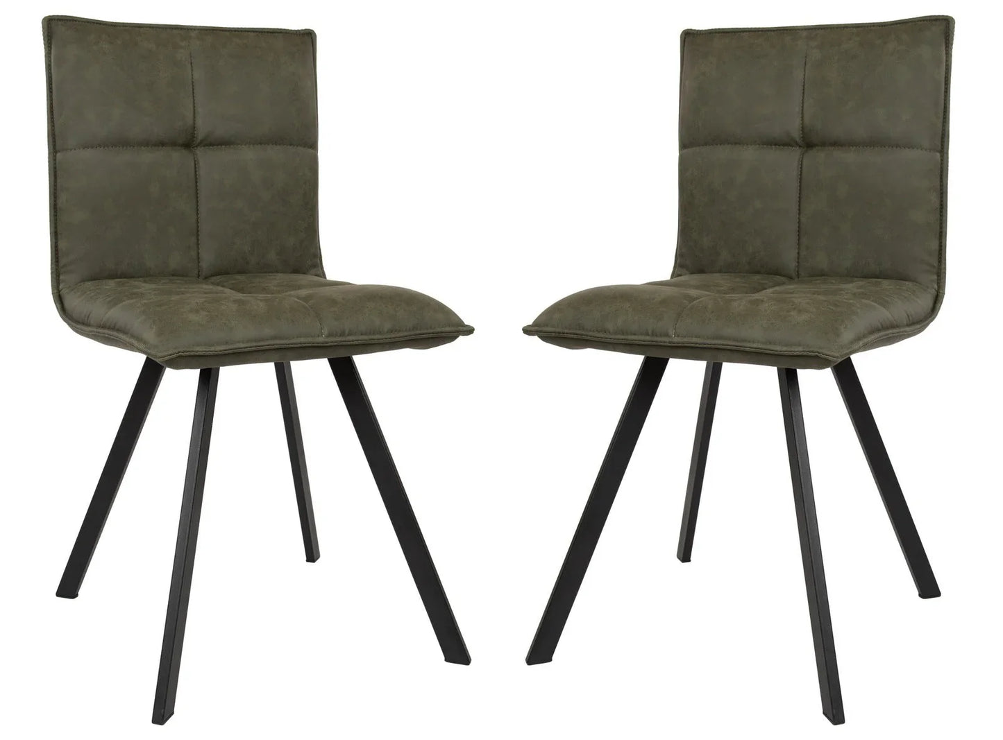 Wesley Modern Leather Dining Chair With Metal Legs Set of 2 - Elax Furniture