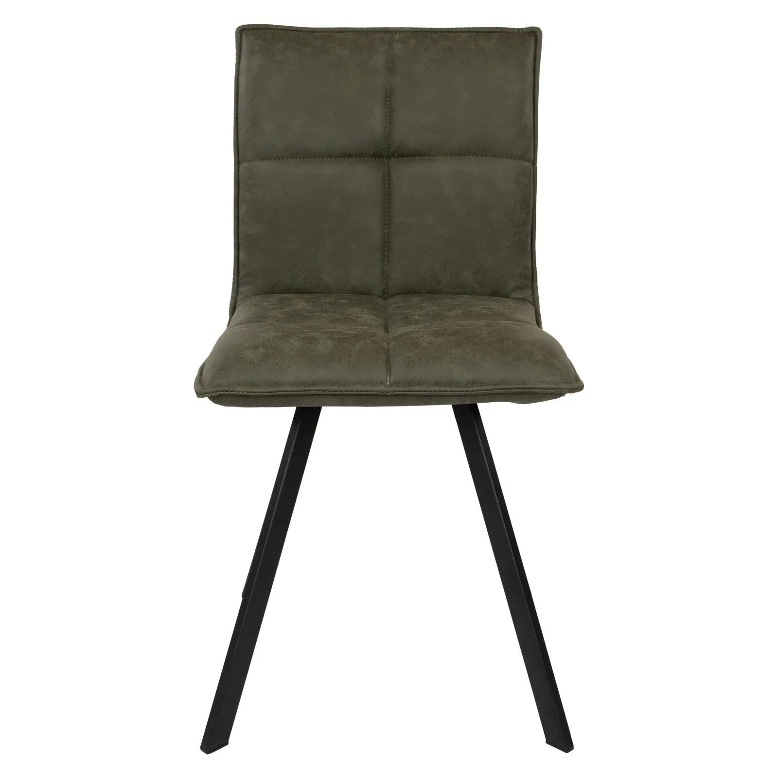 Wesley Leather Dining Chair With Iron Legs - Elax Furniture