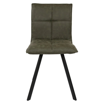 Wesley Leather Dining Chair With Iron Legs - Elax Furniture