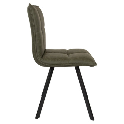 Wesley Leather Dining Chair With Iron Legs - Elax Furniture