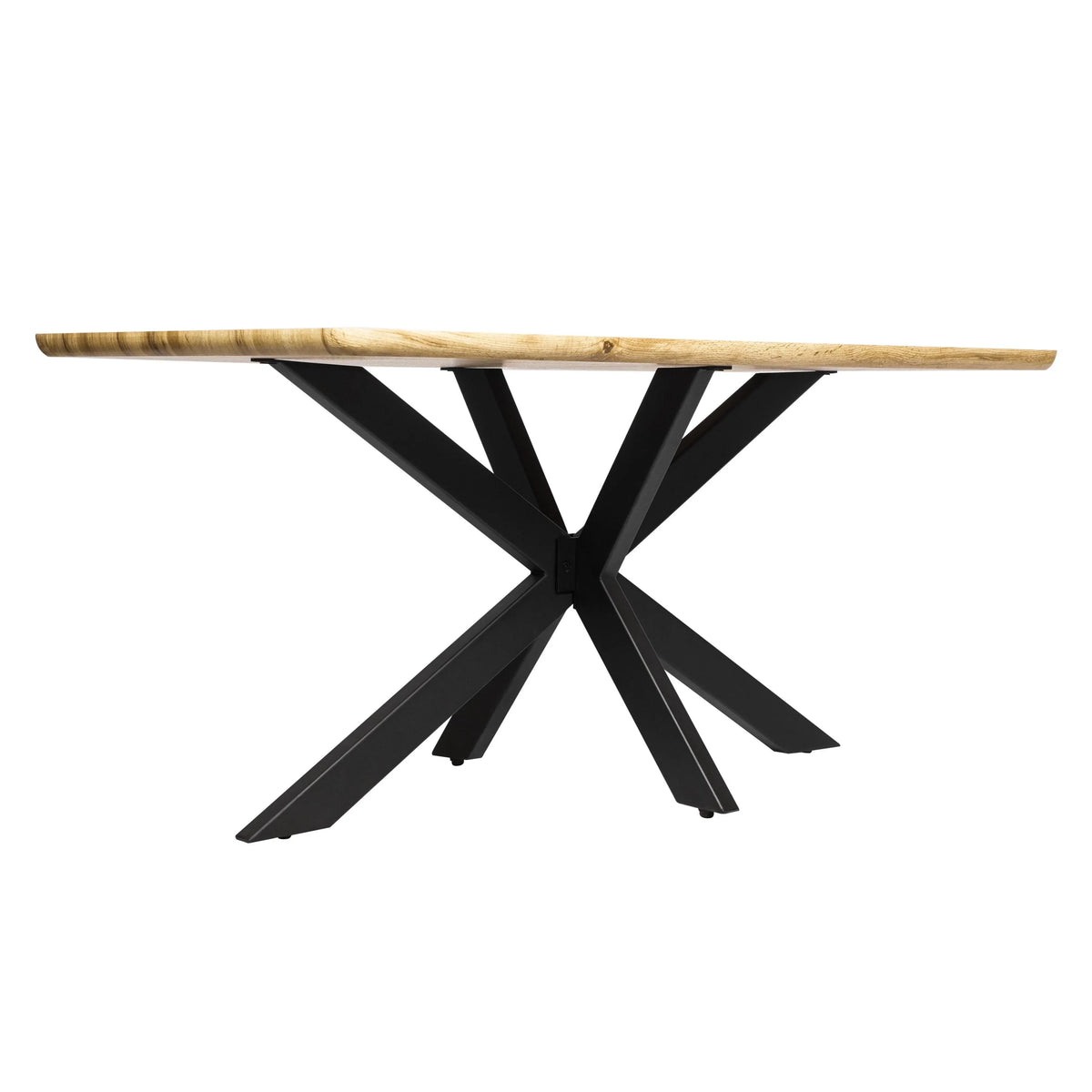 Ravenna 5-Piece Dining Set 63" Rectangular Dining Table with Natural Wood MDF Top and 4 Leather Side Chairs - Elax Furniture
