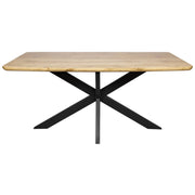 Ravenna 5-Piece Dining Set 63" Rectangular Dining Table with Natural Wood MDF Top and 4 Leather Side Chairs - Elax Furniture