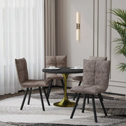 Verve 5-Piece Dining Set with 36" Round Dining Table in Black MDF Top and 4 Leather Dining Chairs - Elax Furniture