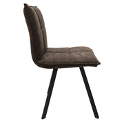 Verve 5-Piece Dining Set with 36" Round Dining Table in Black MDF Top and 4 Leather Dining Chairs - Elax Furniture