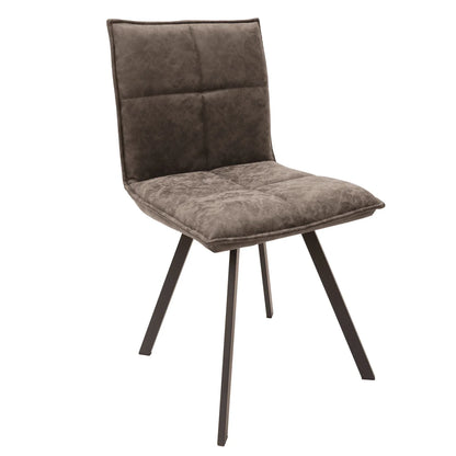 Wesley Leather Dining Chair With Iron Legs - Elax Furniture