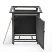 Walbrooke Aluminum Patio Conversation With Fire Pit Table & Tank Holder - Elax Furniture