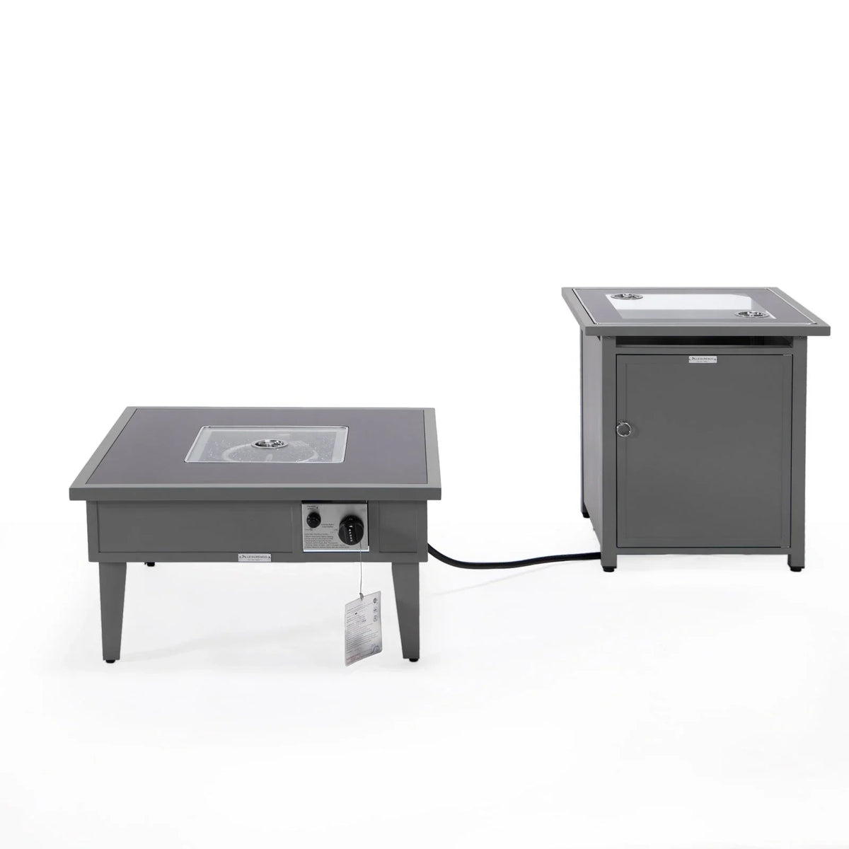Walbrooke Outdoor Patio Square Fire Pit and Tank Holder - Elax Furniture