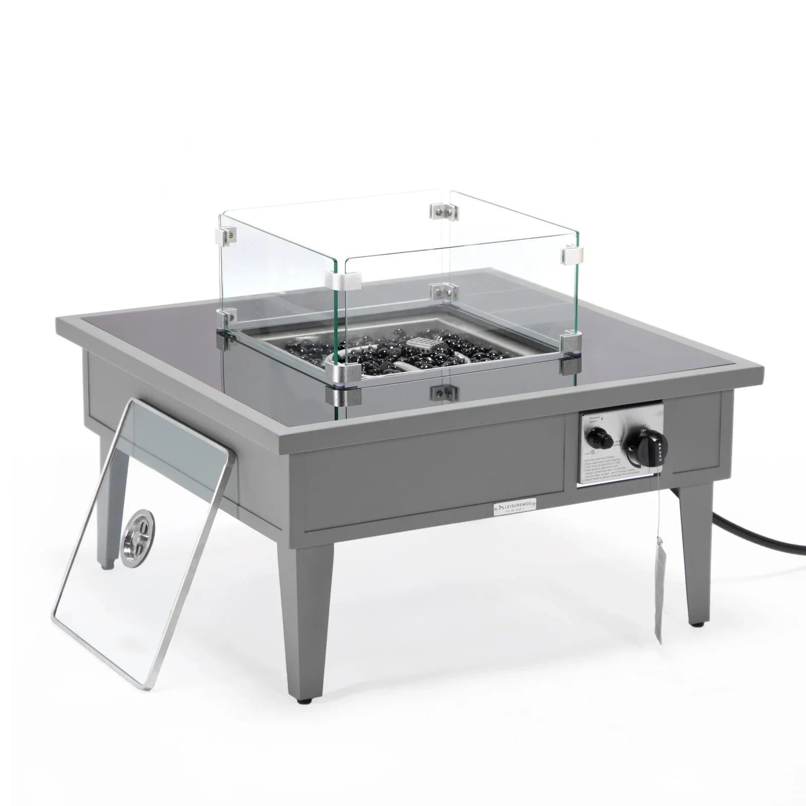 Walbrooke Outdoor Patio Square Fire Pit and Tank Holder - Elax Furniture