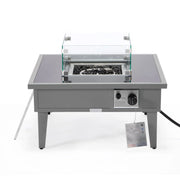 Walbrooke Modern Outdoor Square Fire Pit Table with Powder-Coated Aliuminum Frame - Elax Furniture