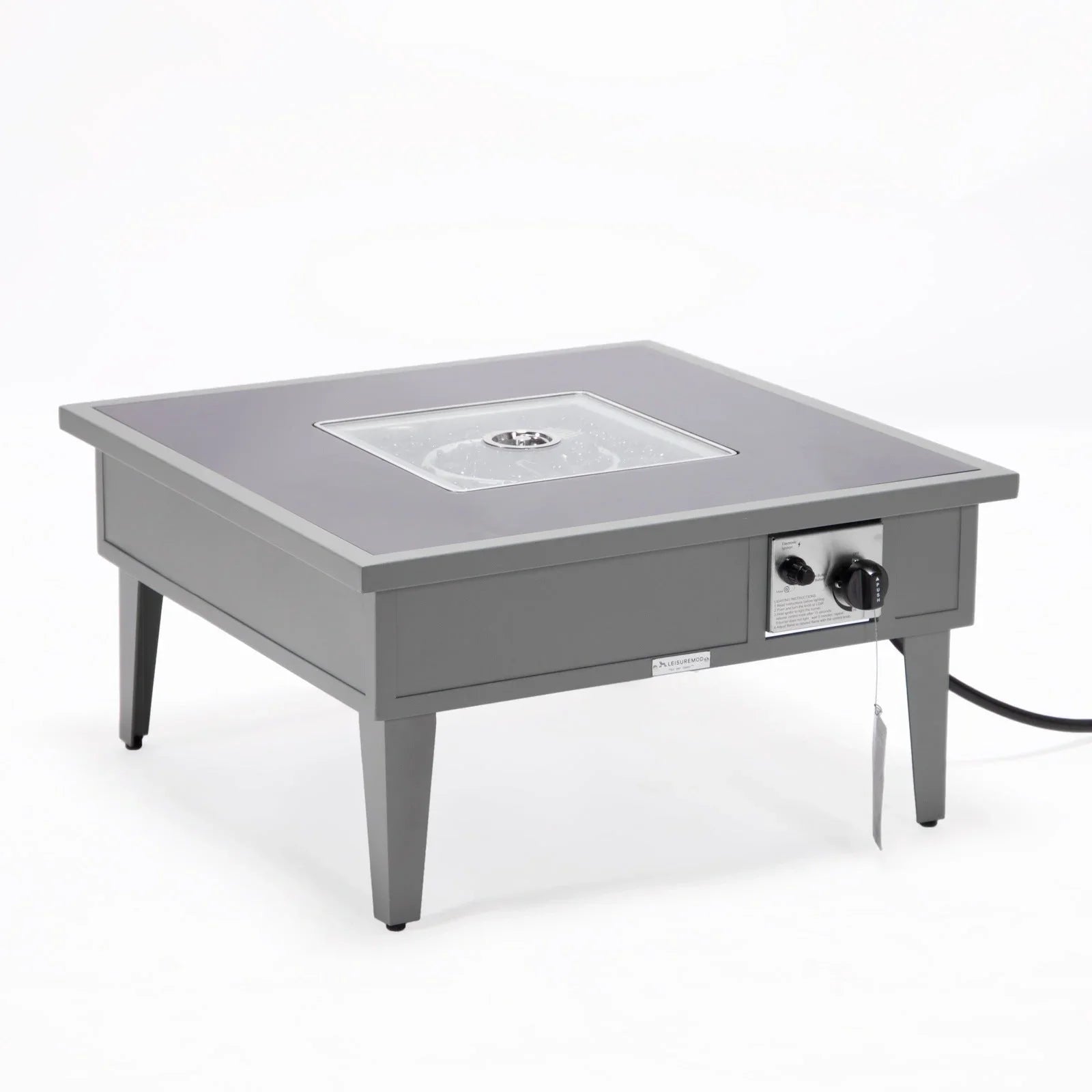 Walbrooke Modern Outdoor Square Fire Pit Table with Powder-Coated Aliuminum Frame - Elax Furniture