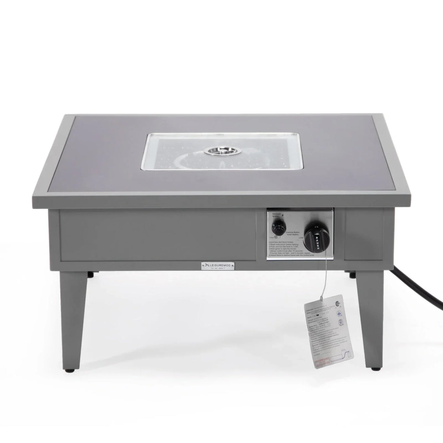 Walbrooke Modern Outdoor Square Fire Pit Table with Powder-Coated Aliuminum Frame - Elax Furniture